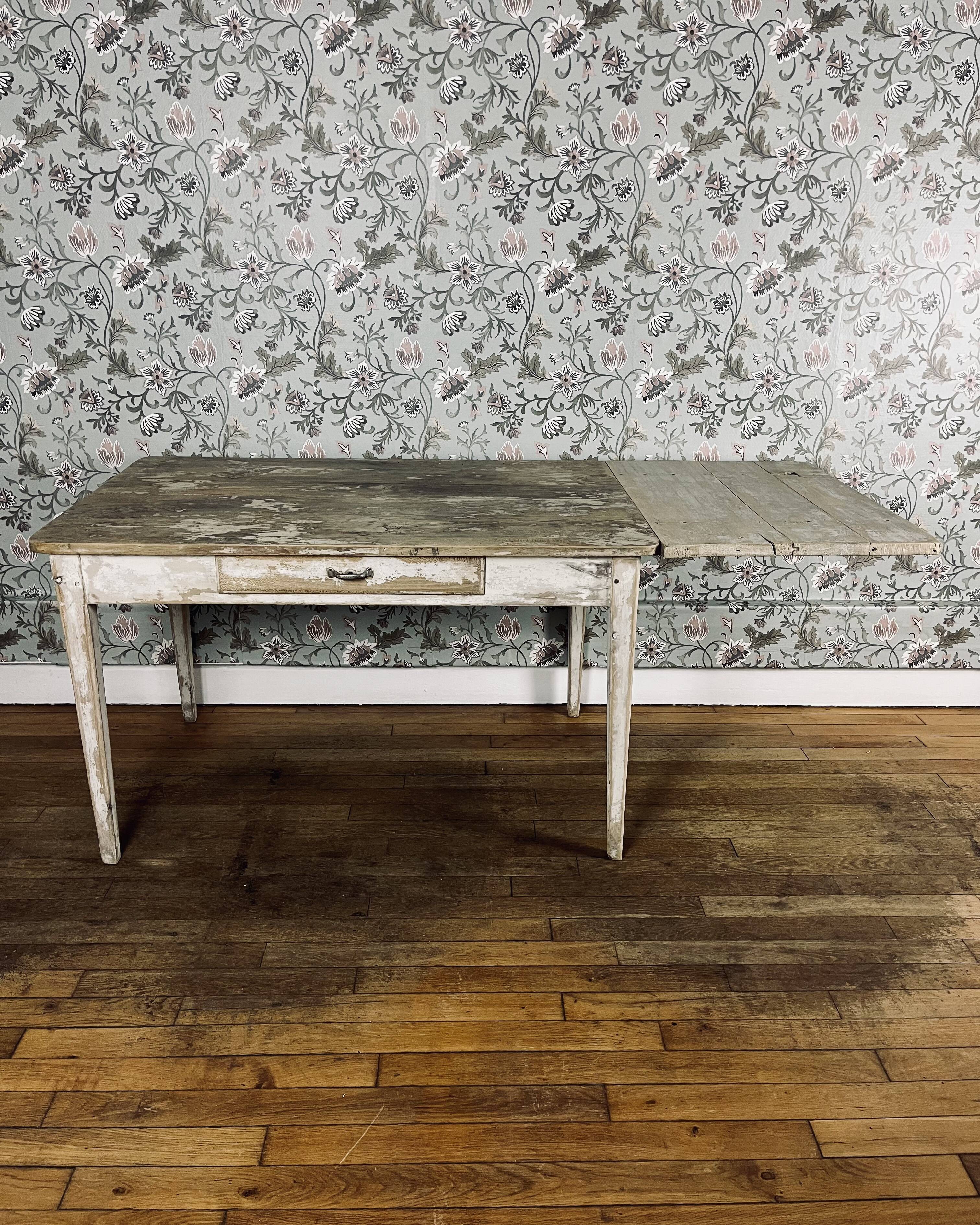 Farmhouse table with extension