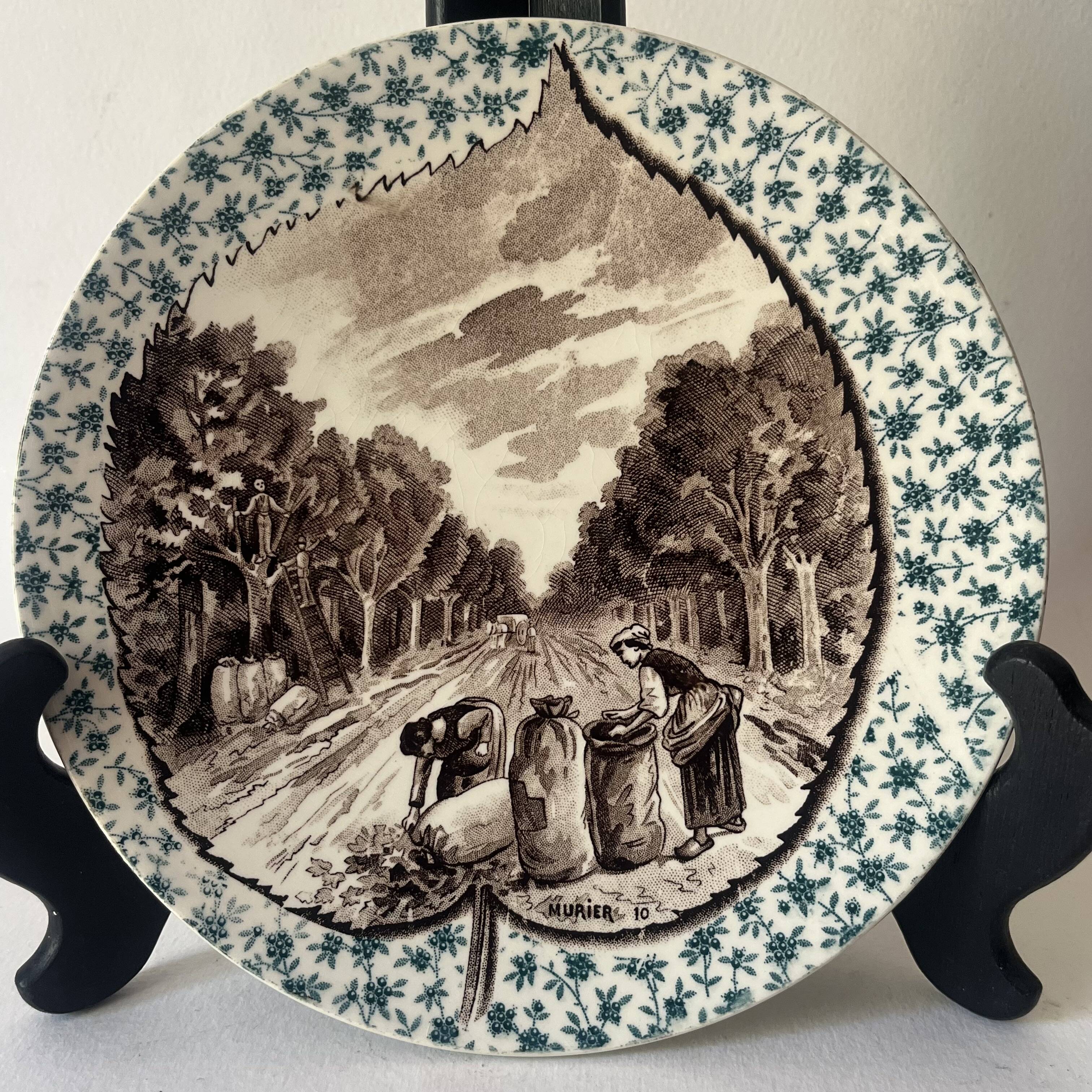 6 assiettes décoratives Sarreguemines - Arbres fruitiers