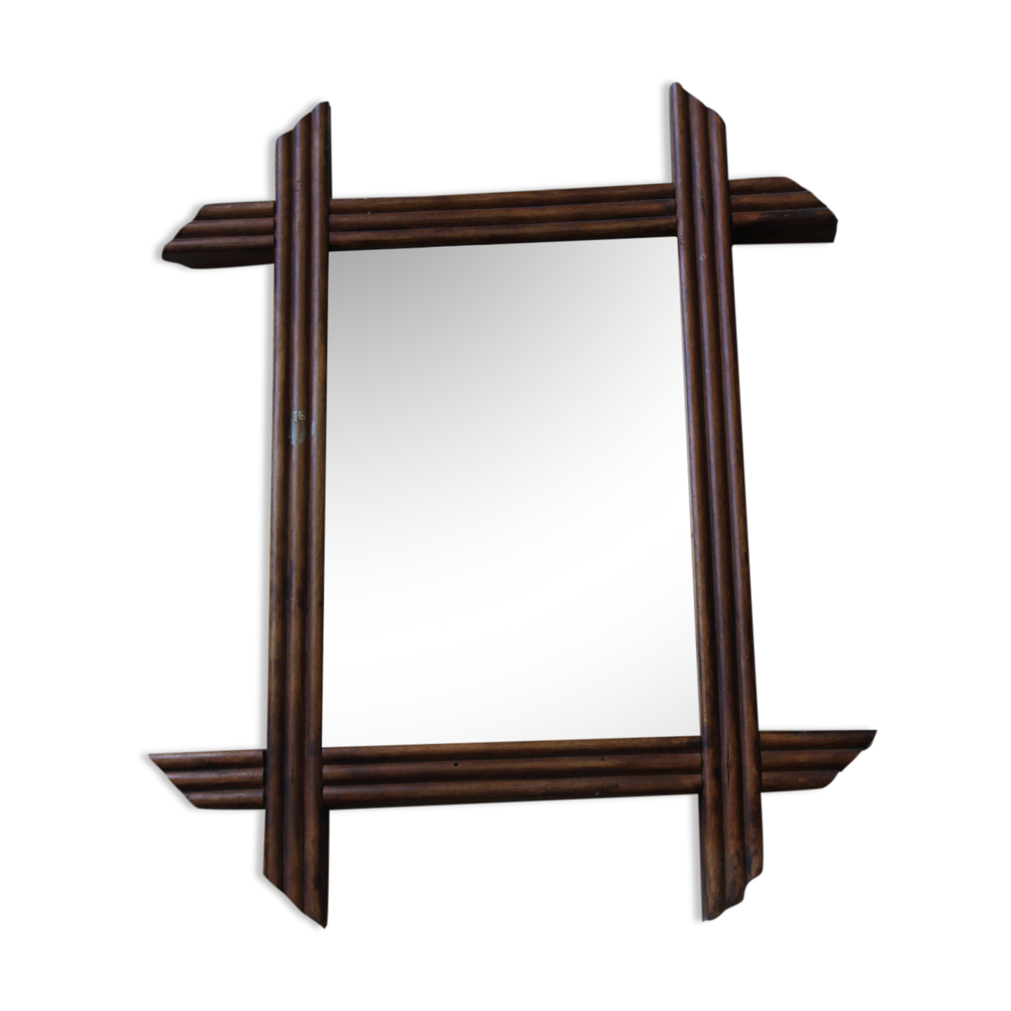 Rectangular wooden mirror 33 X 27 cm