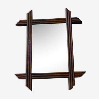 Rectangular wooden mirror 33 X 27 cm