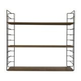 Large beech wood string shelf and black metal Stud
