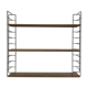 Large beech wood string shelf and black metal Stud