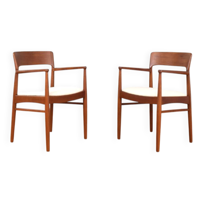 Chaises de salle à manger en teck danois par Henning Kjærnulf pour Korup Stolefabrik, années 1960.