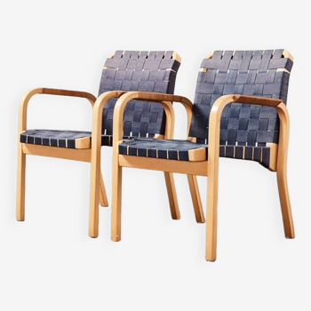 Alvar Aalto Pair of Model 45 Armchairs for Artek Finland 1947/1970s