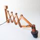 Vintage Scandinavian accordion lamp in teak – 1960s
