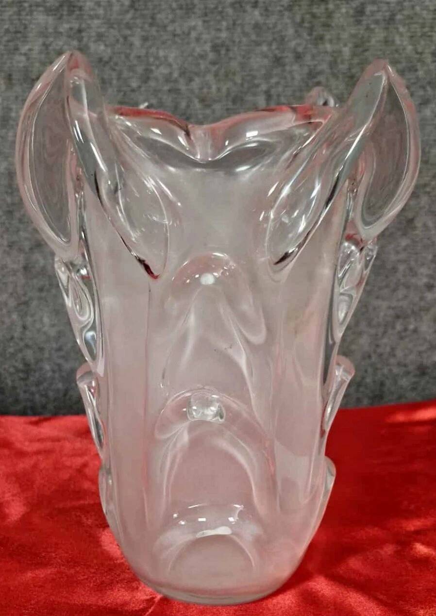 Art Nouveau style molded crystal vase