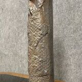 Free-form raku roller vase on heel, dated and signed