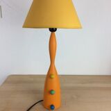 Lamp Olivier Villatte orange wood, 80s
