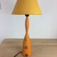 Lampe Olivier Villatte bois orange années 80
