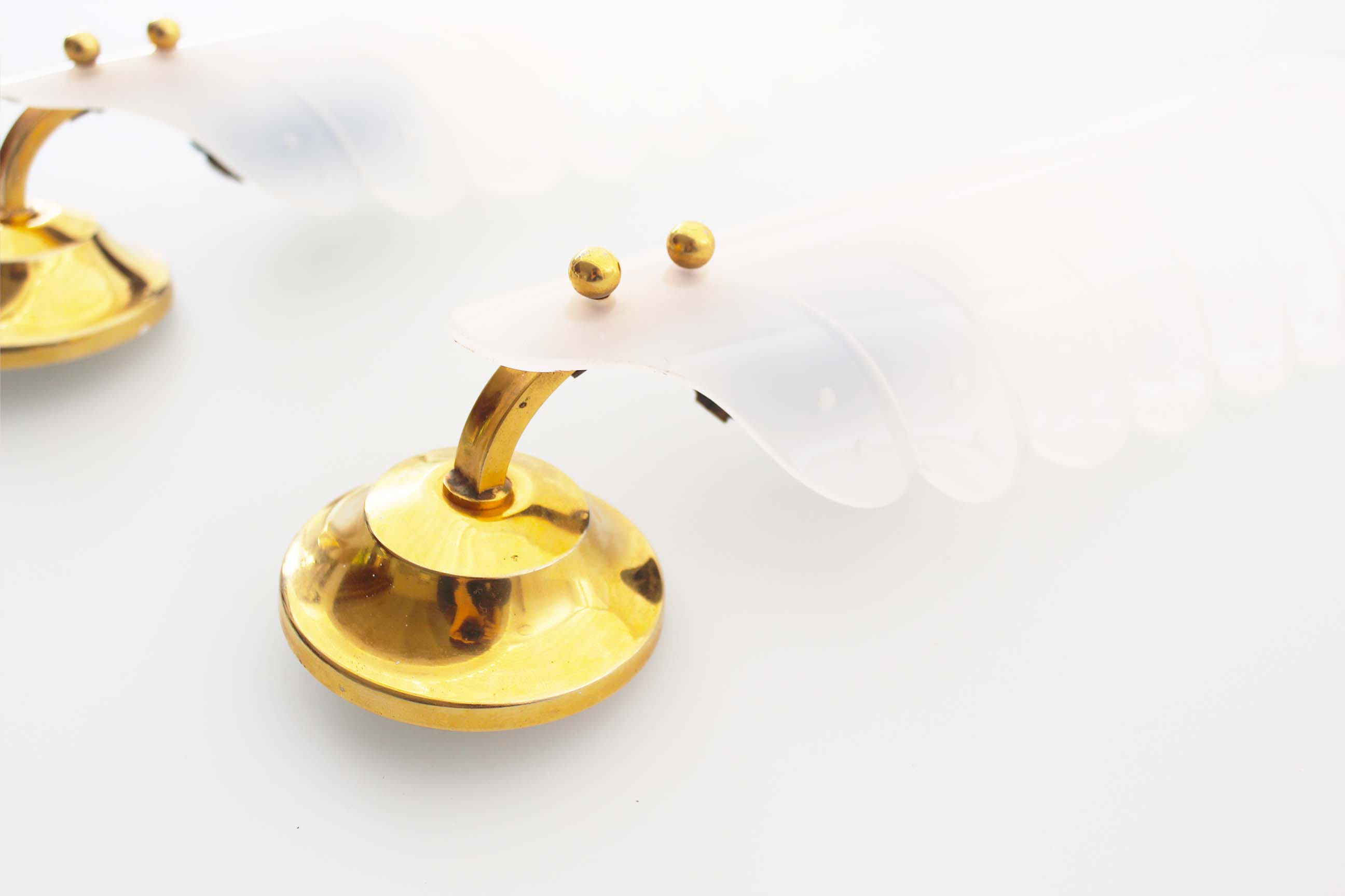 Set of 1950's French Lucite Shell sconces