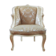 Fauteuil ancien bergère style Louis XV patiné