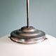 Large Art Deco pendant light in white opaline, 1920s-30s