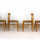 Vintage Czech straw chairs, 1960s, set of 4