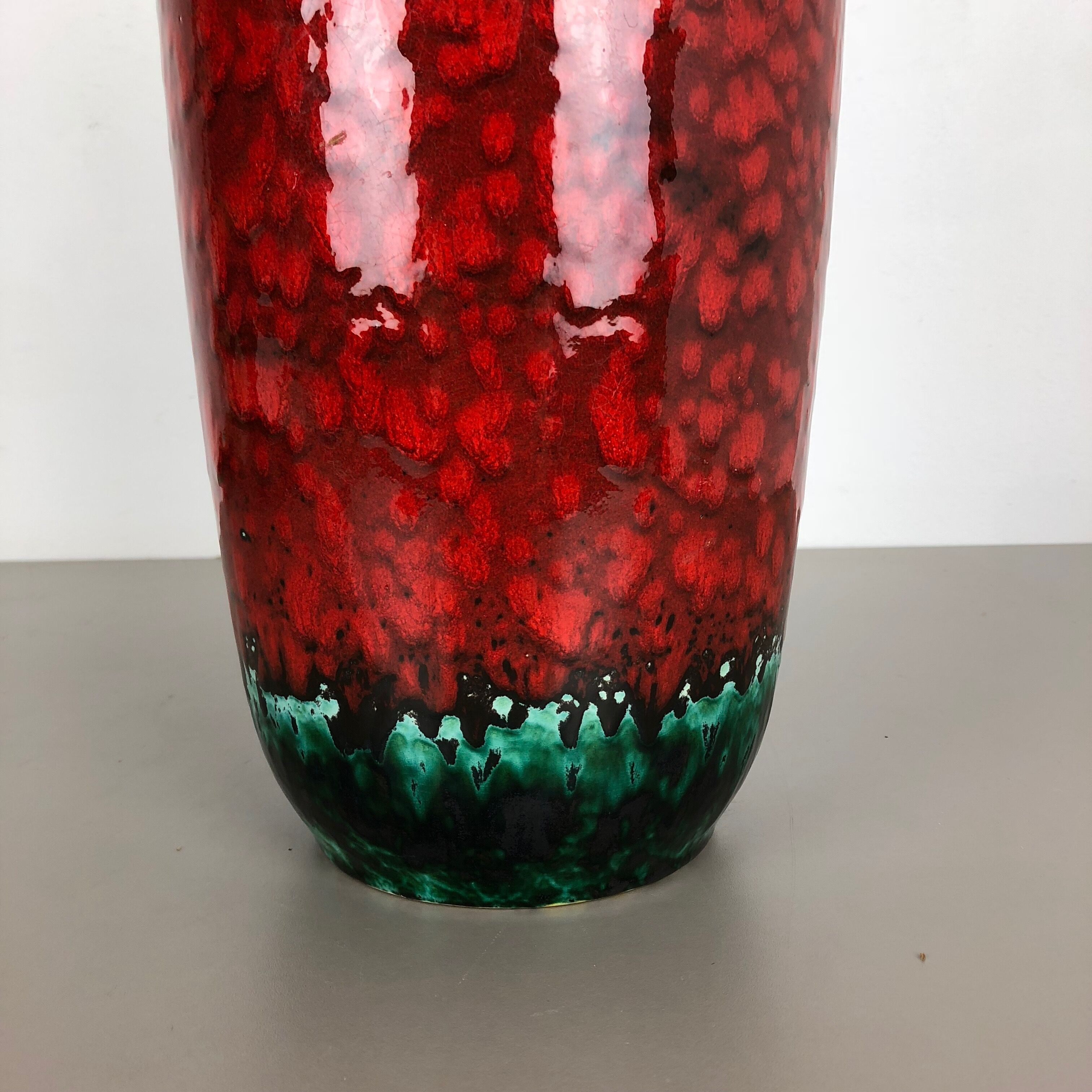 Large Pottery Fat Lava Multi-Color 517-45 Floor Vase Made by Scheurich, 1970s