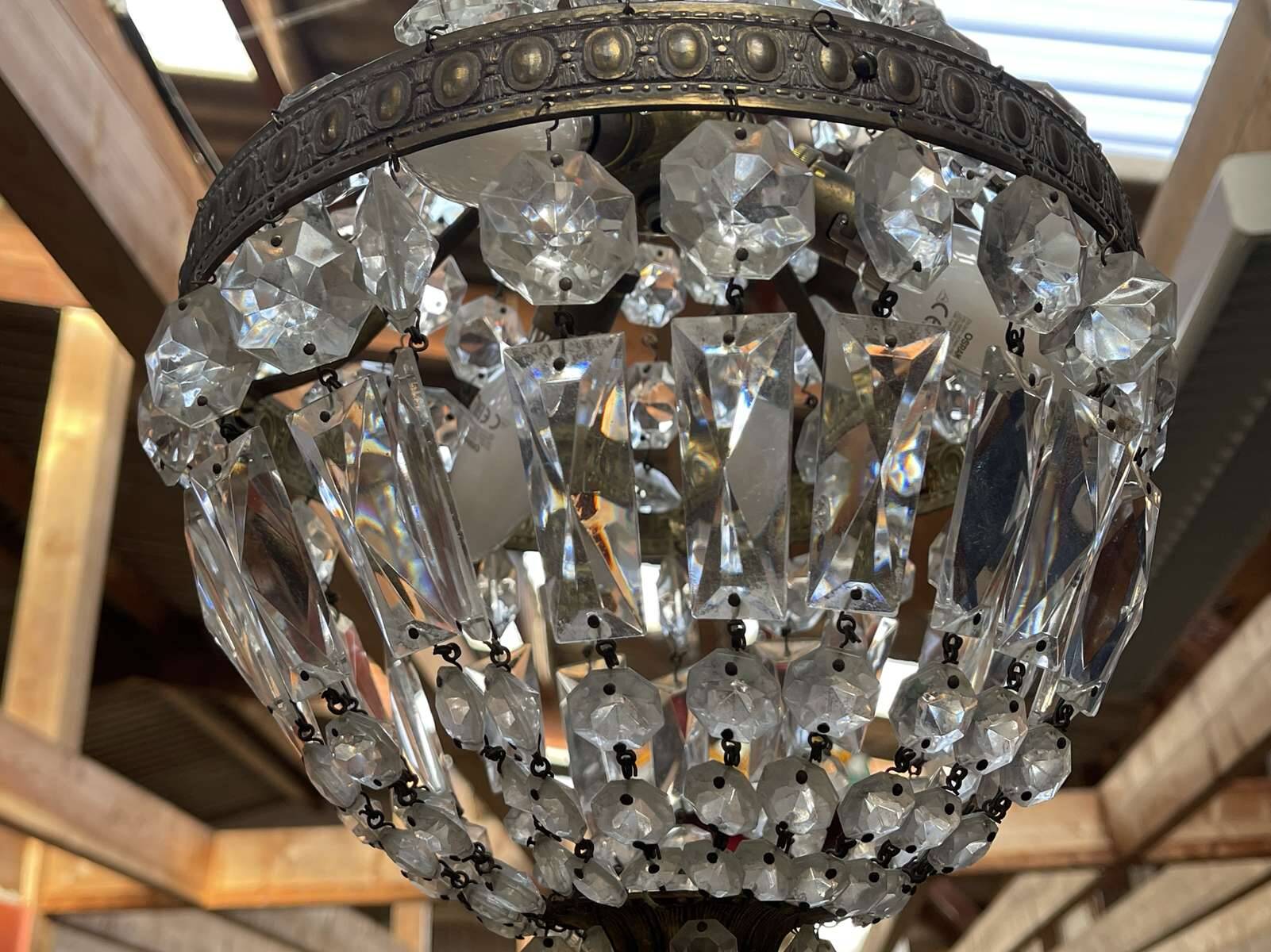 Balloon chandelier with pendants, early 20th century