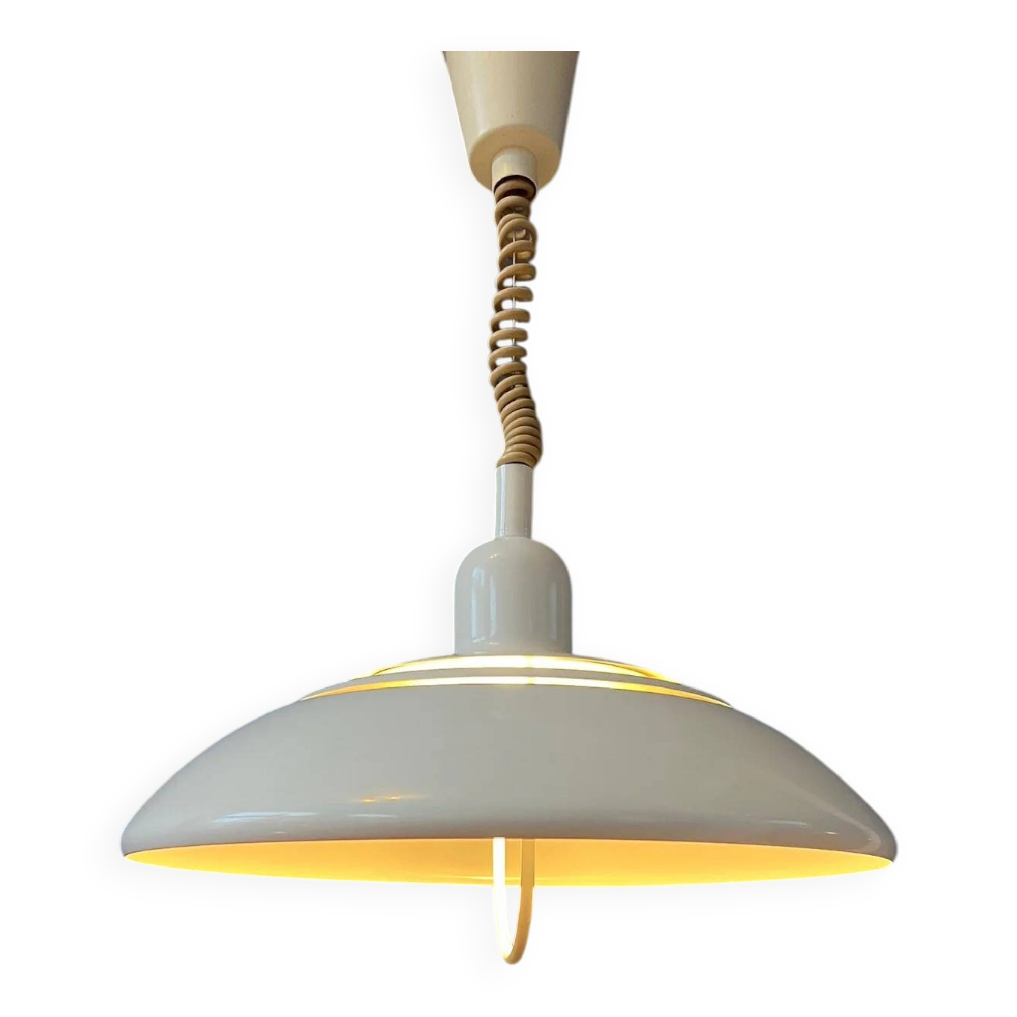 Vintage mid-century beige Dijkstra pendant lamp