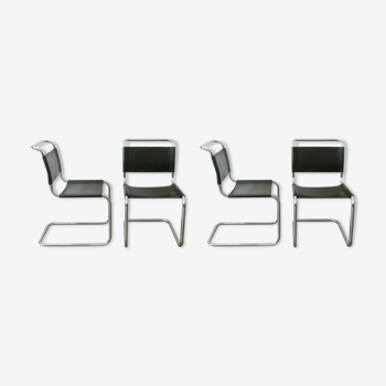 4 chaises M. Breuer B33 en cuir