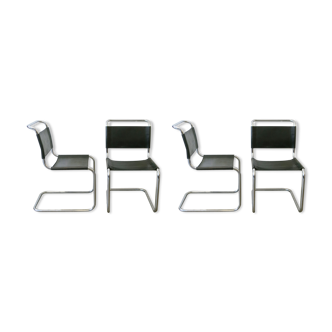 4 chairs M. Breuer B33 in leather