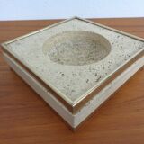 Travertine & Brass Ashtray by Fratelli Mannelli, Italy, 1970s