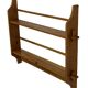 Vintage wooden wall shelve rack bookshelf in pinewood minimalist design