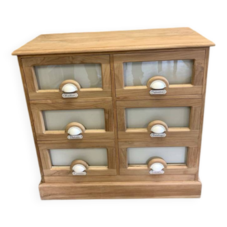 Buffet grainetier en teck massif