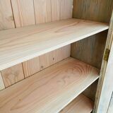 Grande bonnetière ancienne en bois bruit rénovée
