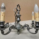 Pendant lamp with 5 Branches candlestick silver candlestick