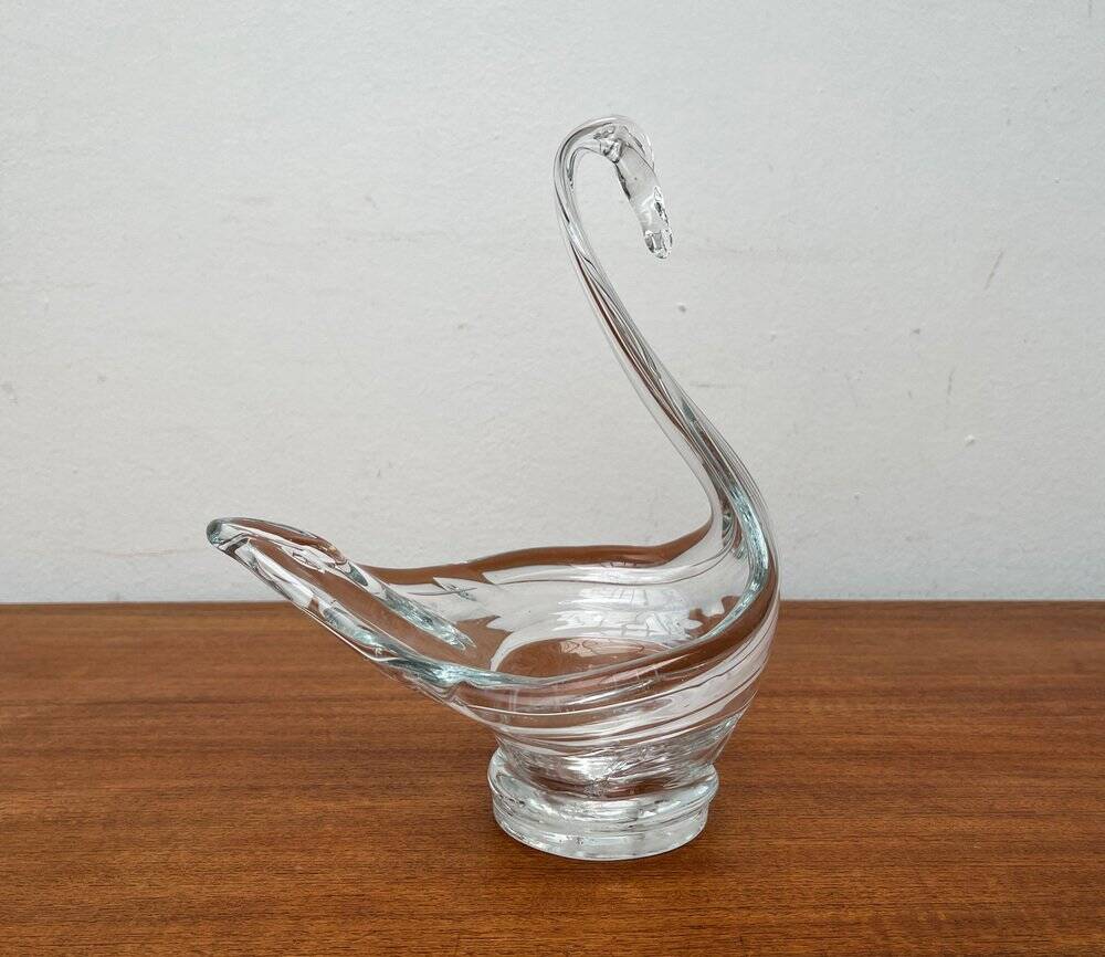 Vintage Glass Swan-Shaped Vase