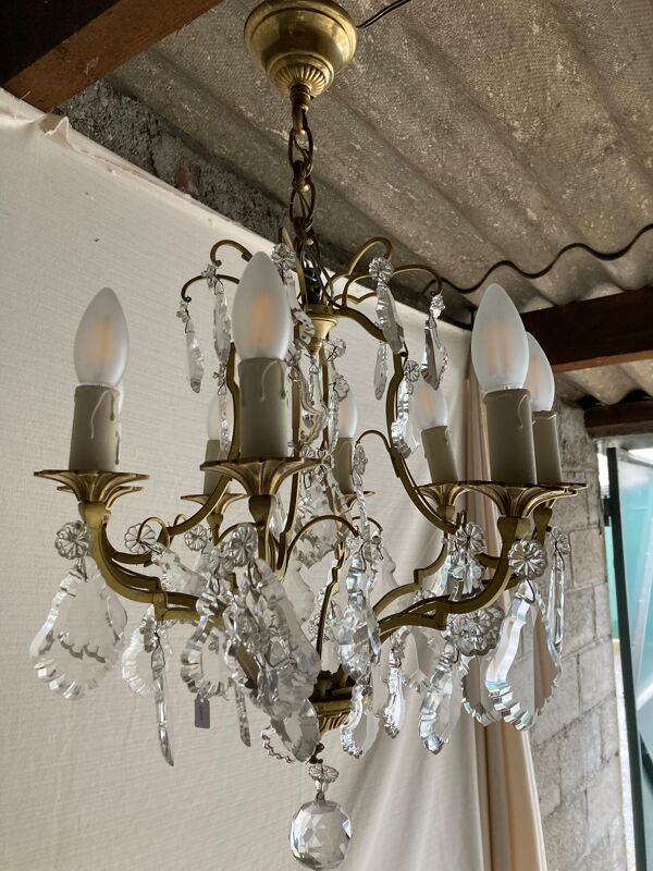 Lustre en laiton à 8 bras