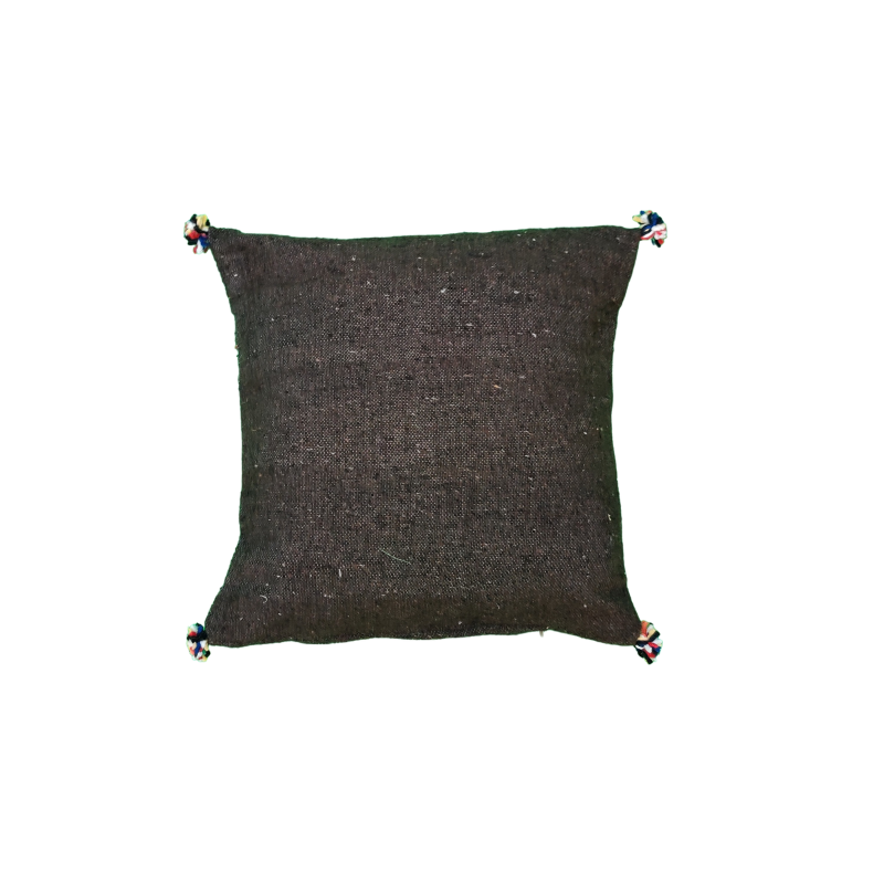 Coussin berbère chocolat et beige