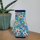 Longwy enamel vase with cherry blossoms