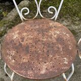 Pair of vintage wrought iron garden armchairs 60s