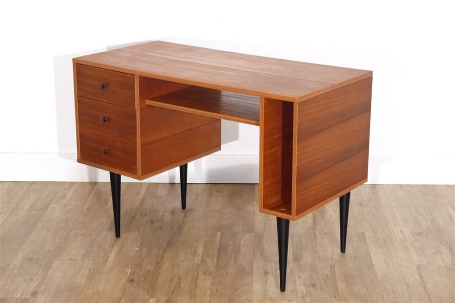 Bureau vintage scandinave en bois 1960