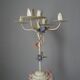 Retro Kitsch Painted Metal Candlestick Candelabra Candle Holder 5 Branches