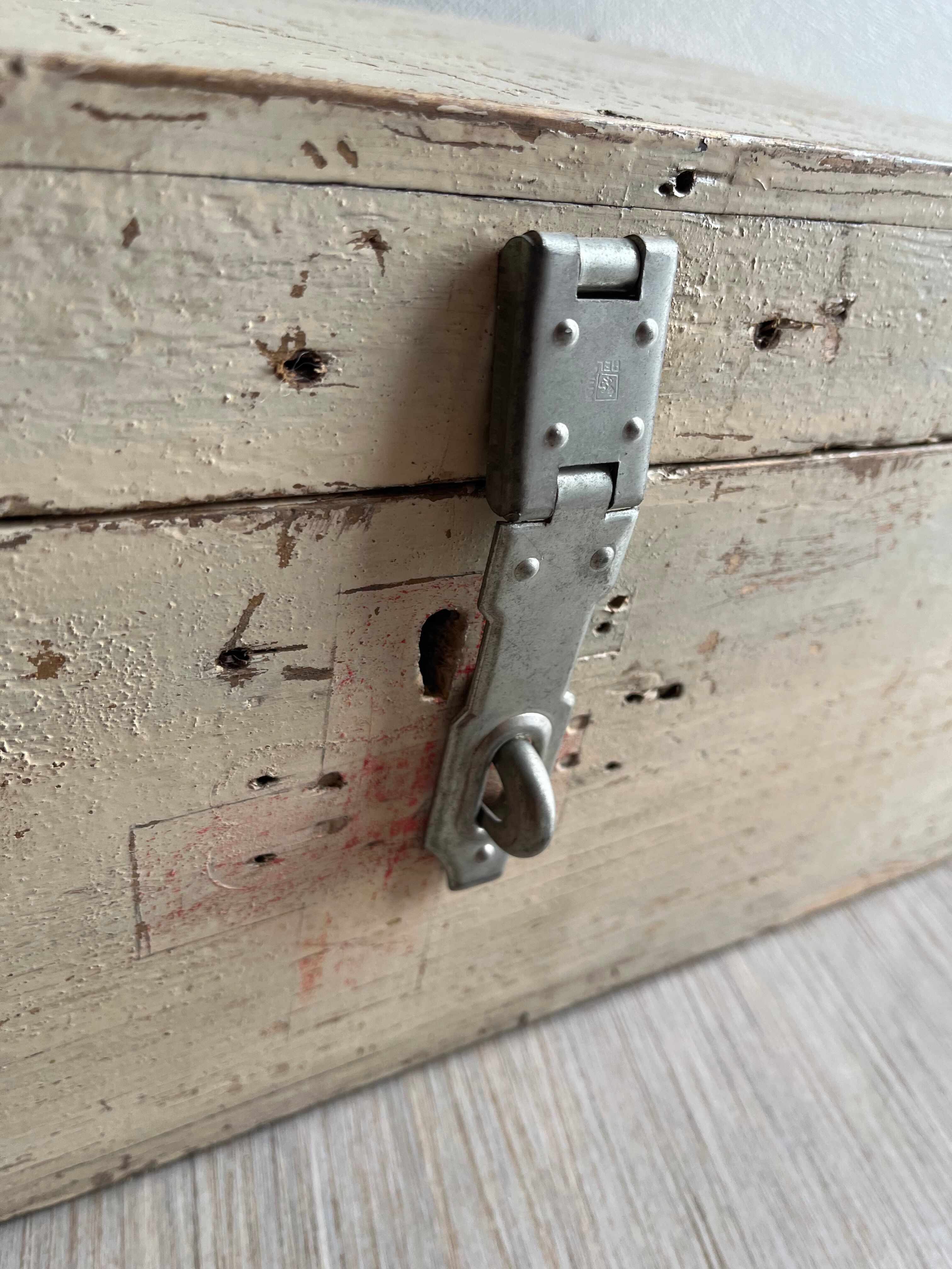 Old patinated wooden chest
