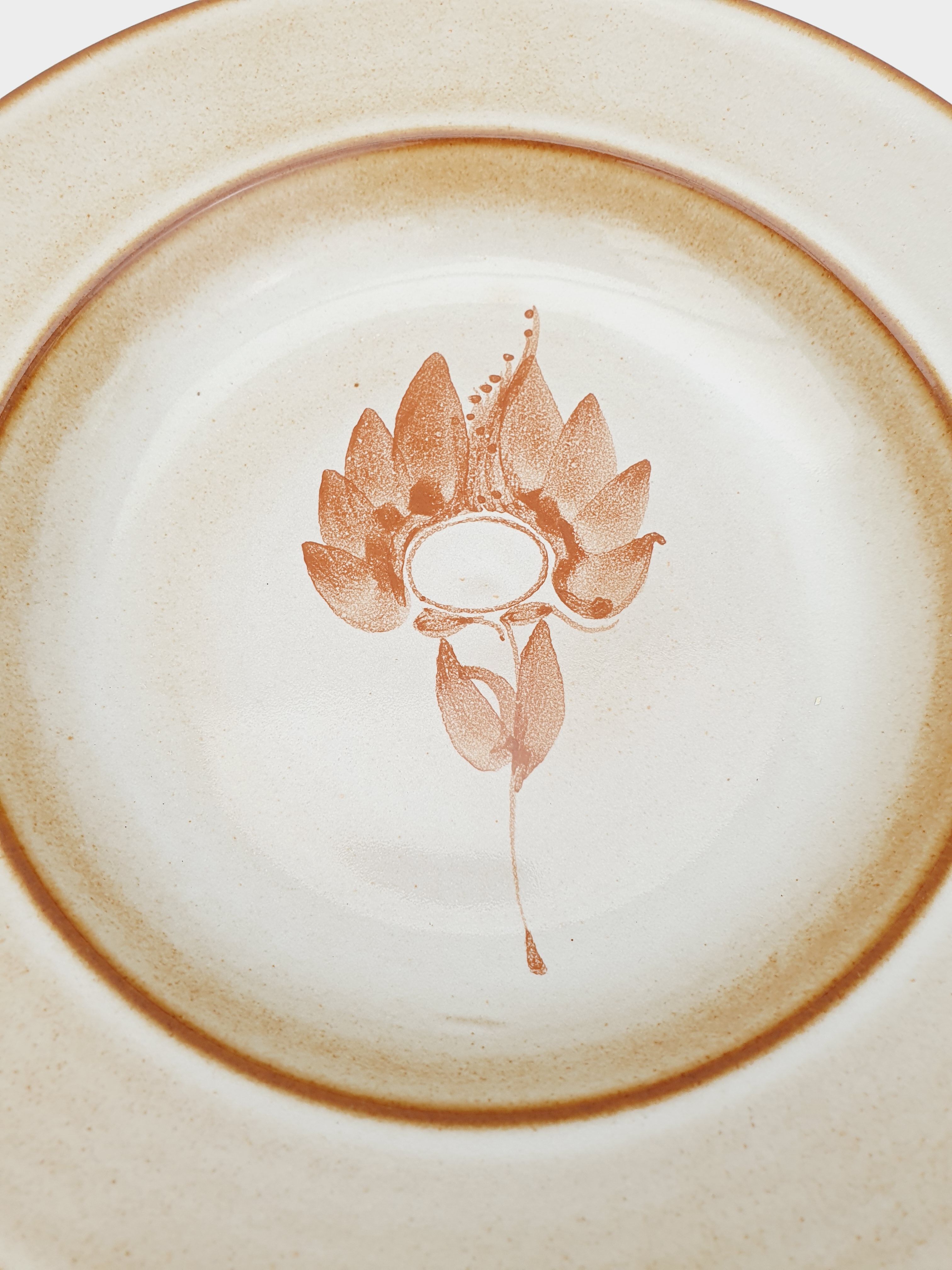 Series of 9 hollow plates pond sandstone