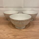 3 small faceted bowls