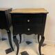 Pair of bedside tables Louis XV style patinated black