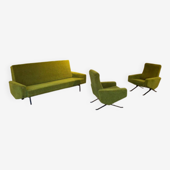 Sofa living room set - 2 designer armchairs 1960 by Pierre Guariche