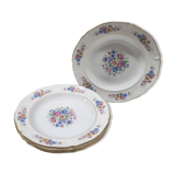 Set of 5 small flowered deep plates.