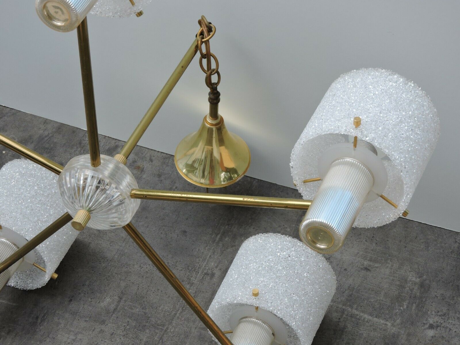 Lustre suspension Vintage Design Perplex 5 feux
