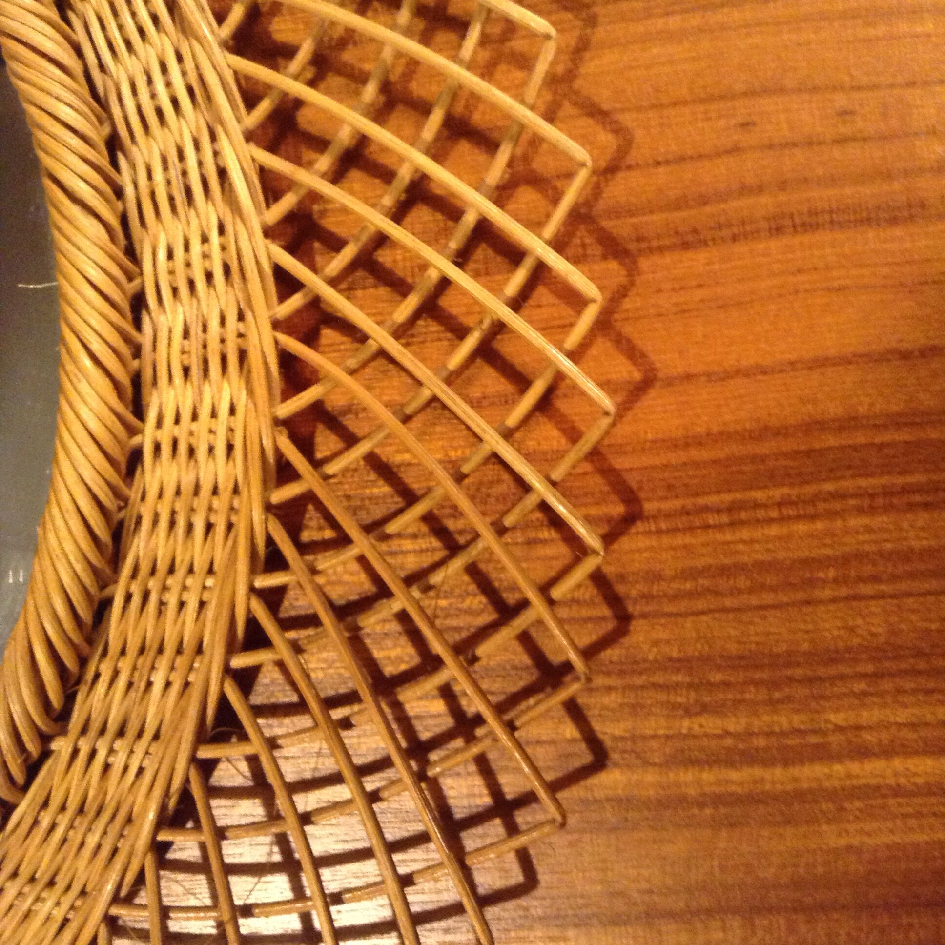 Large vintage 1960 rattan mirror 50cm