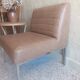 Chauffeuse fauteuil vintage en chrome/skaï