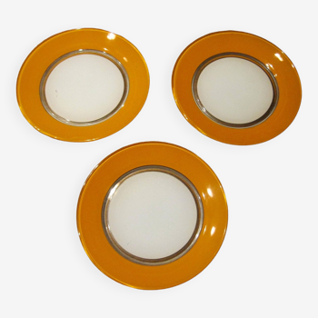 Small vintage orange and white Duralex plates