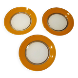 Small vintage orange and white Duralex plates