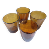 Set of 4 blown bubble glasses