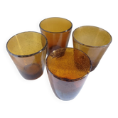 Set of 4 blown bubble glasses