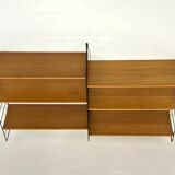 Antique Large Double Wall Shelf - Metal & Wood - 50/60's