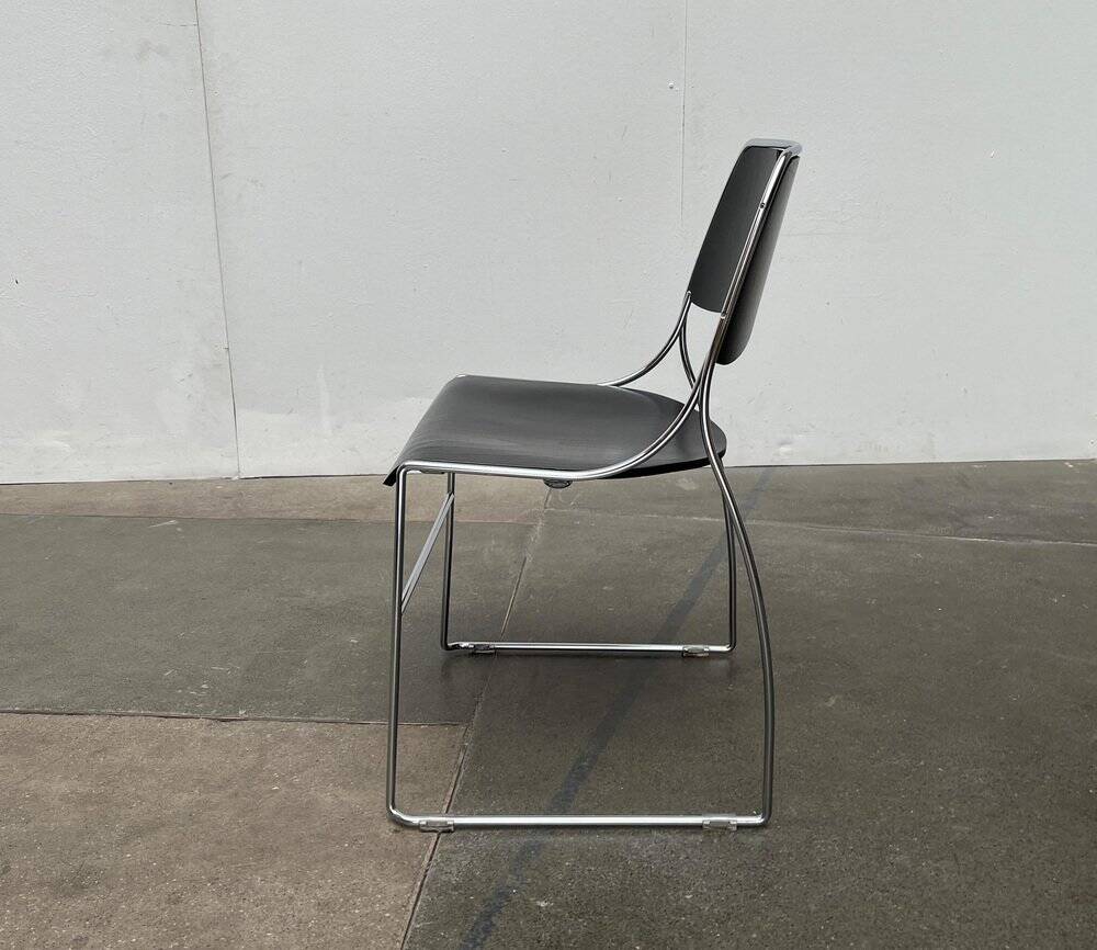 Set of minimalist postmodern stackable chairs, 1980s.