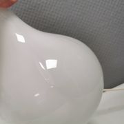 Helios table lamp, teardrop shaped, made of white opal glass. 1986 Denmark